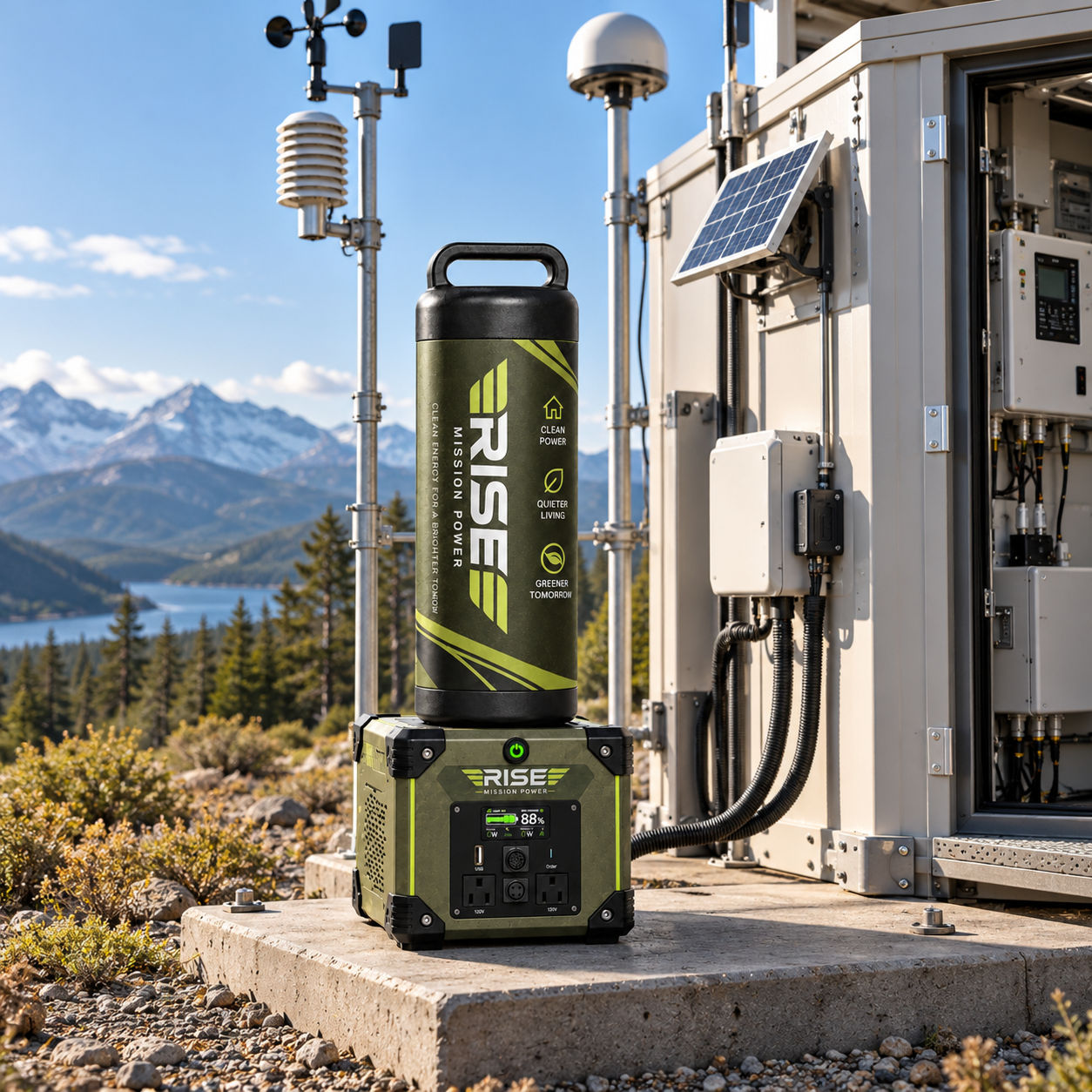 Rise power station operating in mountain terrain